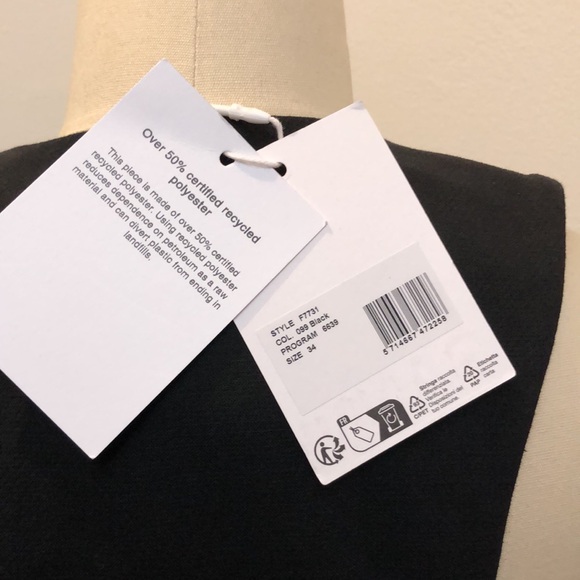 GANNI Mini Dress / Sleeveless Vest Black Cotton Sz 34 US Sz 2 New w Tags! Lined - Picture 9 of 9